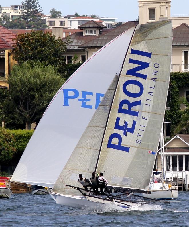 Peroni, the latest sponsor to join the 18 Footers fleet &copy; Frank Quealey /Australian 18 Footers League http://www.18footers.com.au